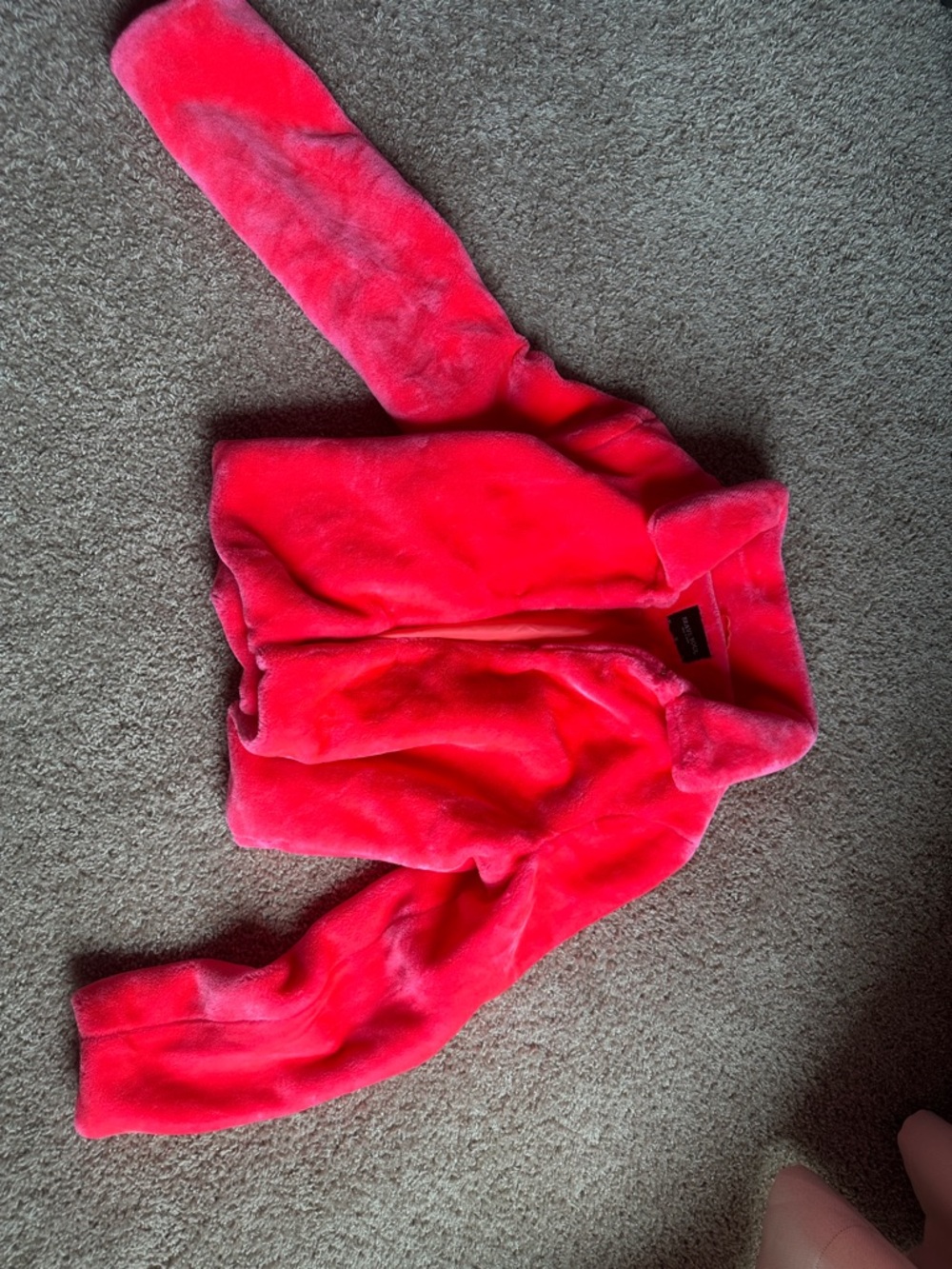 Brave Soul Vibrant Hot Pink Faux Fur Jacket